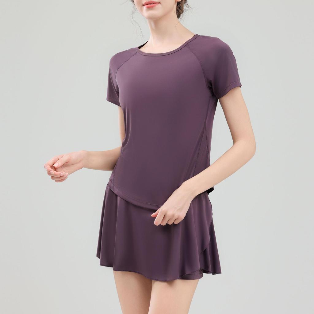 Plus Size Women's Quick-Dry Summer Yoga Suit - Short Sleeve Fitness & Running Outfit
