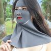 Polyester Sunscreen Mask Solid Color Neck Wrap Simple Ice Silk Face Veil  Summer