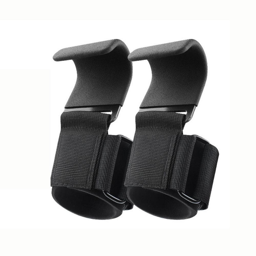 1 par de ganchos para levantamento de peso, ganchos de aço antiderrapantes, alças para levantamento de peso