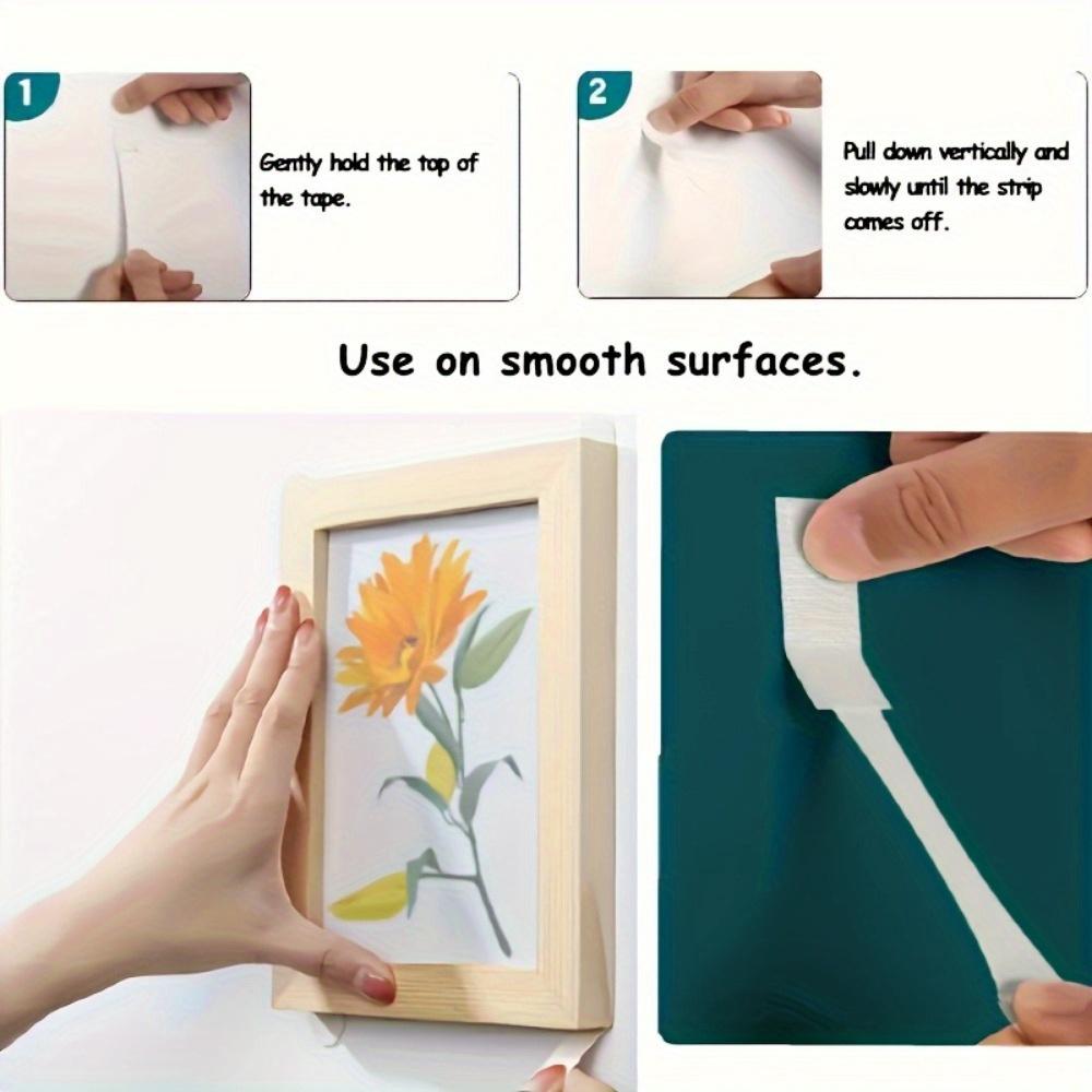12pcs of Hanging Strips Without Drilling, Double-sided Adhesive Wall Installation Tape, Suitable for Picture Frames-Damage-free