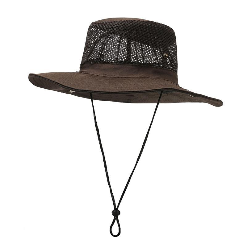 Large Brim Fisherman Cap Summer Mesh Breathable Sun Hat Outdoor Fishing Mountaineering UV Protection Visors For Men Women Bonnet Sunshade Bucket Hat