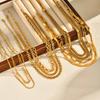 Vnox Klassischer Goldplattierter Choker aus Edelstahl, Trendiges Mehrfach-Kettenglied-Halskette für Damen, Täglicher Schmuck 40+5cm Länge