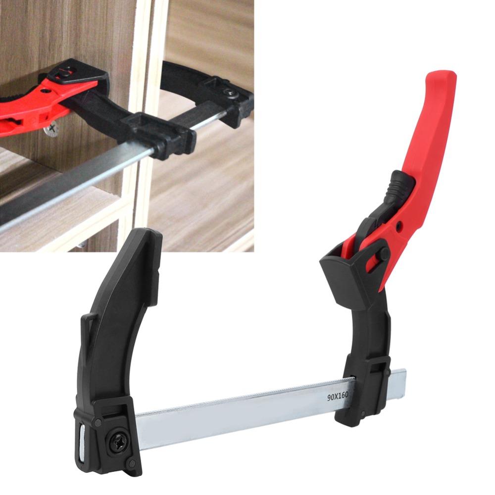 One Handed Woodworking Clamp Ratchet Mechanism Bar Clamp Durable F Clamp Woodworking