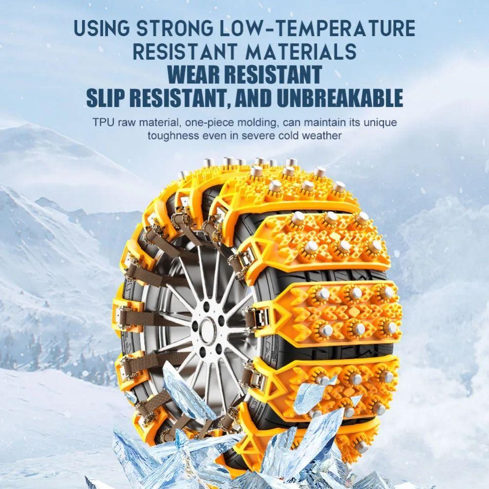Universal Anti-skid Tire Chains Adjustable Auto Snow Wheels Belt Rubber Car Snow Chains Outdoor
