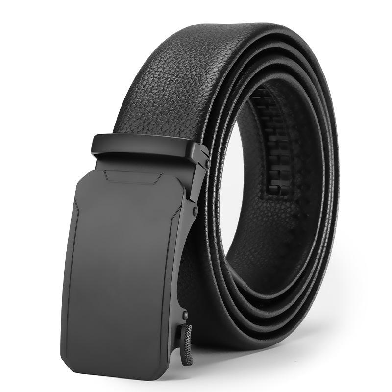 Men's Belt Genuine Leather Belt Young Man's Automatic Buckle Leather Belt Business Casual Belt Men