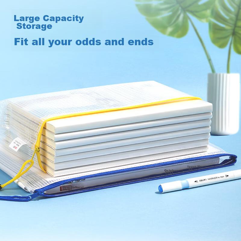 A4 File Bag, Zipper Pouch, Office Document Bag, Receipt Storage Bag, Side-Opening Bag, Student Subject Classification Bag, Exam Paper Storage