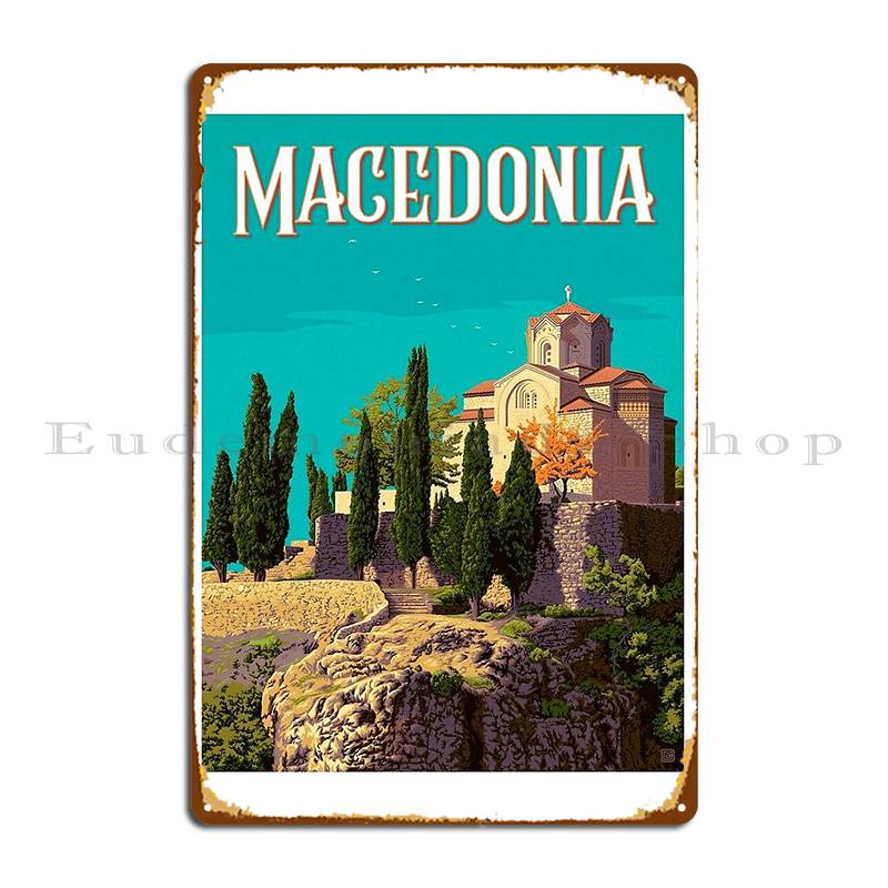 Macedonia Vintage Travel Advertising Print Metal Plaque Printed Club Cinema Wall Plaque Garage Tin Sign Poster 20X30CM