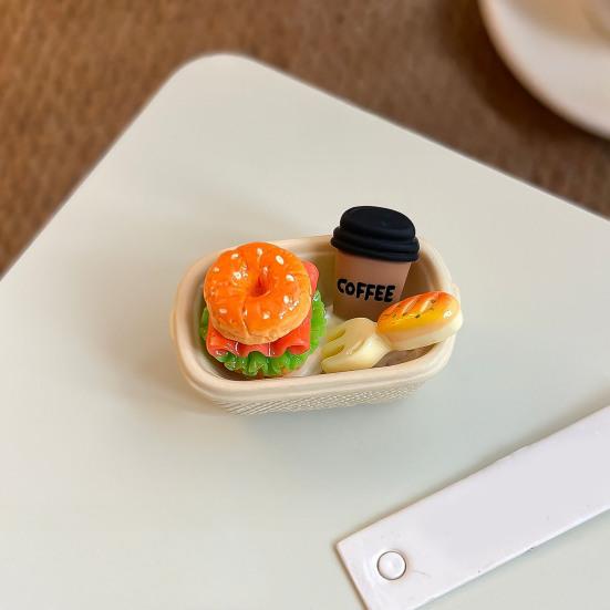 Chick Hamburger Refrigerator Magnet Resin Simulated Food Decorative Fridge Magnet Memo Notes Photo Holder for Home Kitchen Office