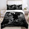 3pcs Moonlit Scene Black Cat Bedding Set, Including 1 Quilt Cover and 2 Pillow Shams, Without Filling, Soft and Comfortable Home Bedroom Fabric,