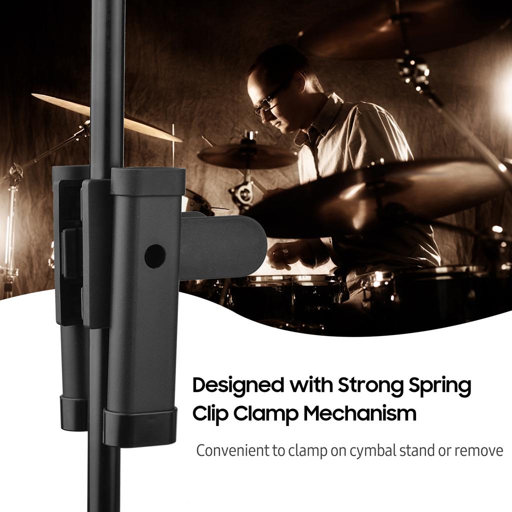 Drumsticks Holder Brush Holder Drumstick Grabber Stick Holder Strong Spring Clamp Mechanism Anti slip Rubber Pad Angle