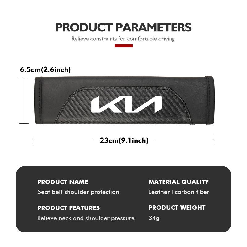 CKWQ4 For KIA Car Seat Belt Carbon Fiber Safety Belt Shoulder Covers Ceed Sportage Rio K5 K2 Optima Cerato Venga Sedona
