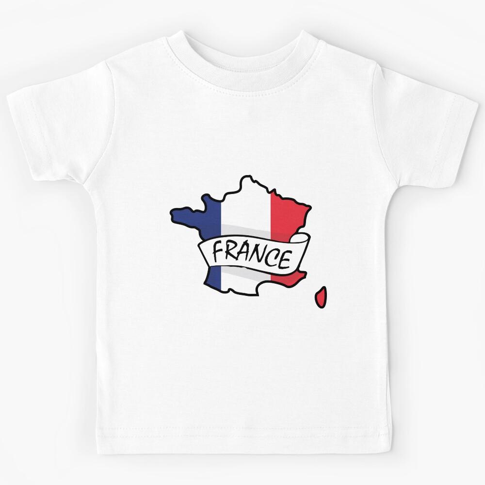 France Map with Flag Kids T-Shirt 100