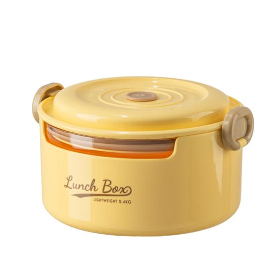 800ML Round Glass Lunch Box with Leakproof Lid Food Grade Dishwasher Microwave Freezer Safe Students Kids Adults Bento Food Snake Container