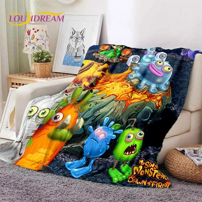 Game My Singing Monsters Cartoon Soft Flannel Blanket for Bed Bedroom Sofa Picnic ,Throw Blanket for Cover Outdoors Leisure Gift