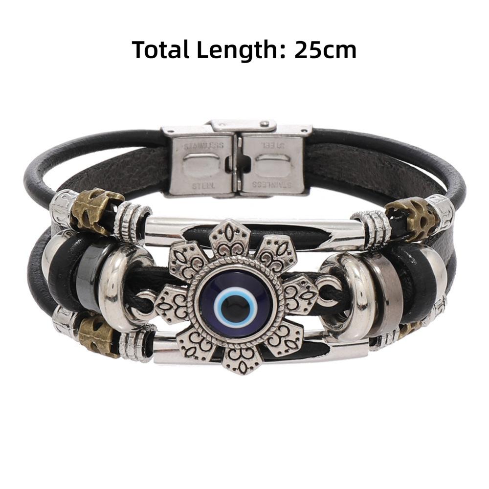 Metal Buckle Bracelets Leather Hand Chain Fashion Wristband  Couple Jewelry Gift