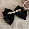 1pc Elegant French Bow Rhinestone Hair Clip-Black-Adorned Hairpin with Large Statement Bow for Women,Sparkling Hair Accessories