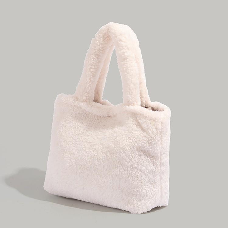 2024 Autumn Winter Cute Fluffy Bag for Women Fashion Versatile Simple New Handbag Commuting Outing Fluffy Tote Bag