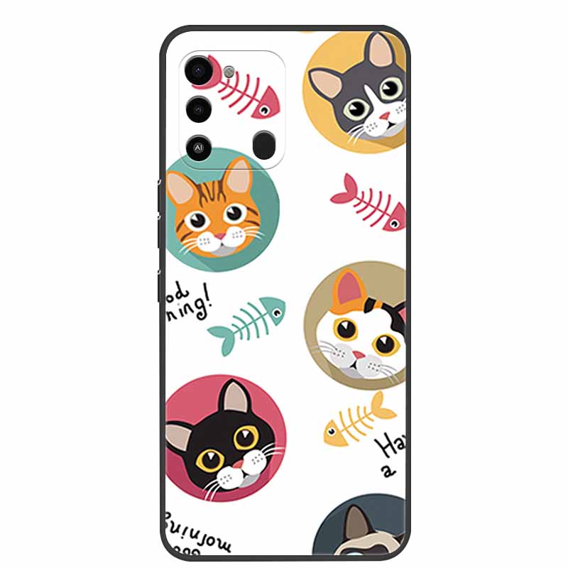 For Tecno Spark GO 2022 Case 2024 Cat Cartoon Soft TPU Silicone Phone Case For Tecno Spark 8C Cover Protective Spark8C KG5k KG5j