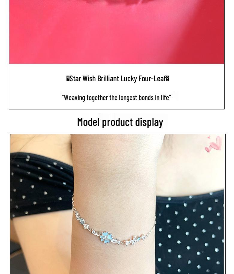 S925 Sterling Silver Four-Leaf Clover Bracelet for Women - Korean Style, Luxurious Fashion Jewelry Gift