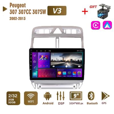 2Din Android Autoradio für Peugeot 307 307CC 307SW 2002-2013 Multimedia Carplay Auto WIFI Head Unit Stereo Navigation 2 + 32GB