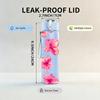 1PC Pink Hibiscus Floral Bloom Print 750ml Color Plastic Sports Water Bottle Leakproof Flip Straw Lid Suitable for Sports Office Home Use