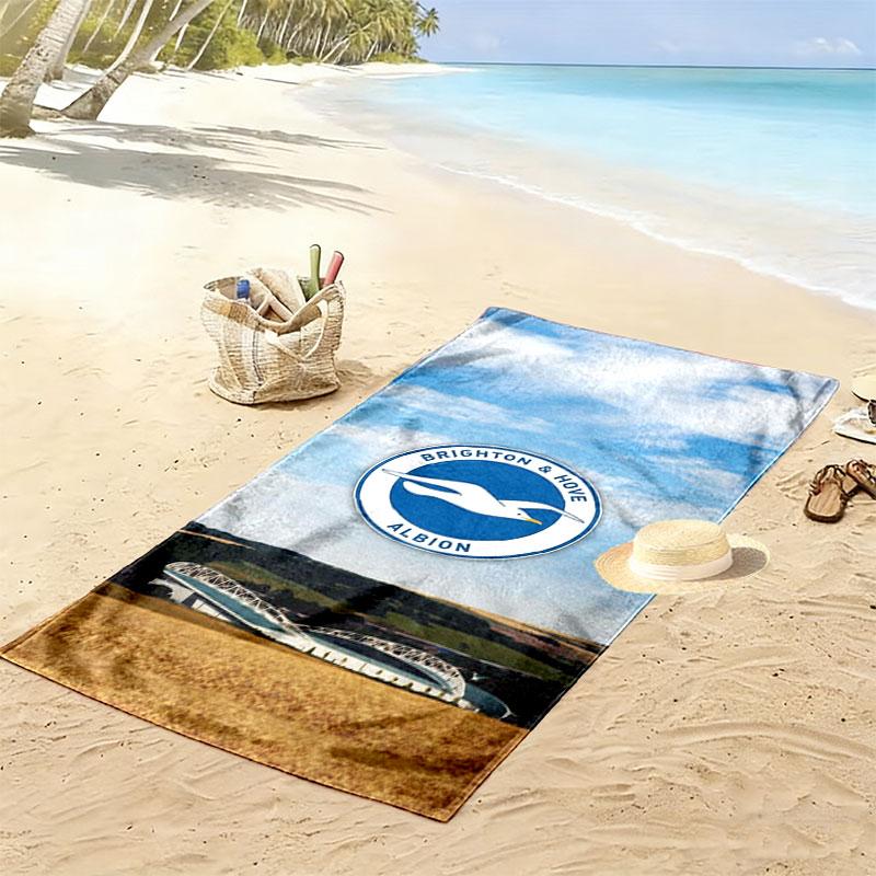 Brighton & Hove Albion Druck Strandtuch, Großes Weiches Schnelltrocknendes Handtuch für Strand Camping Schwimmen