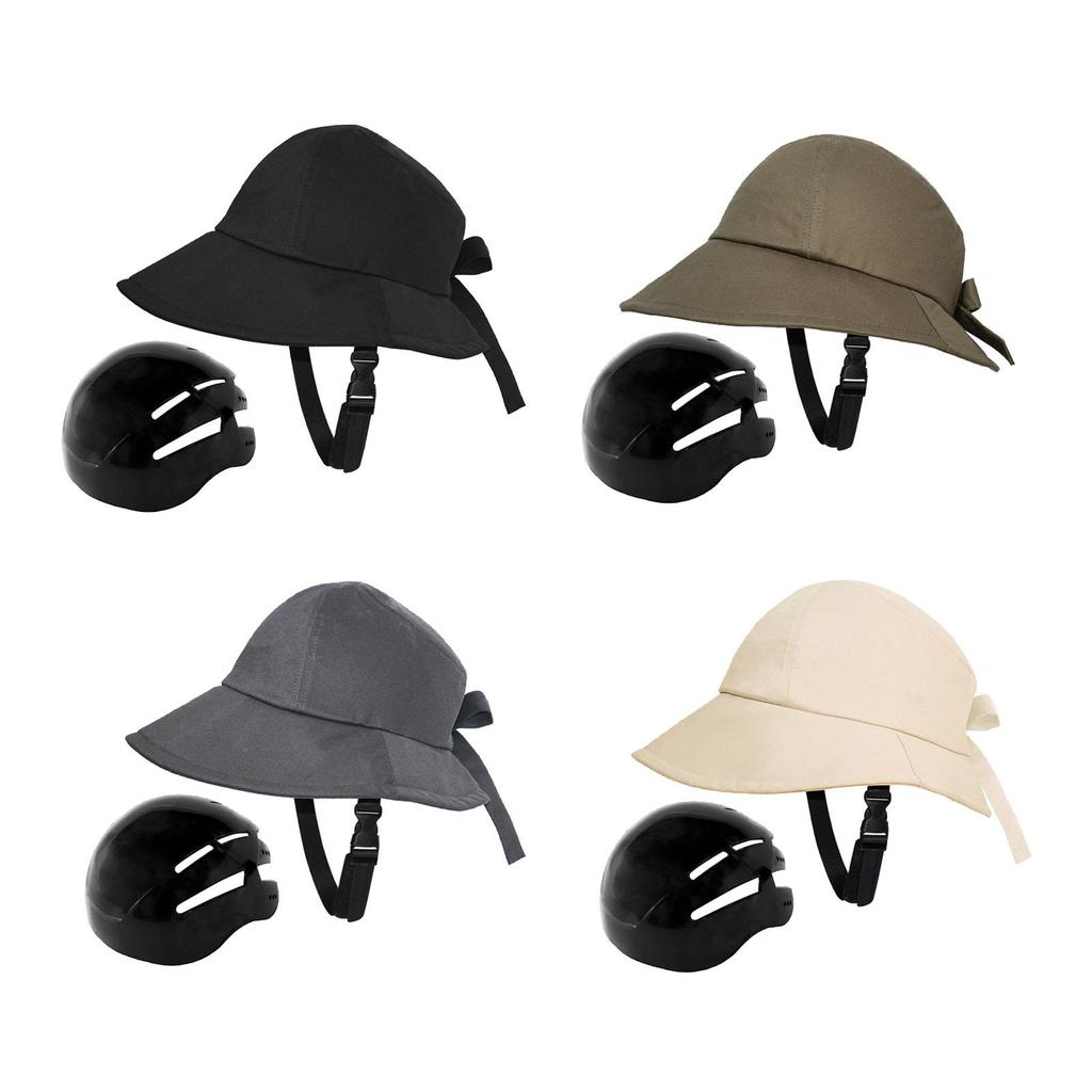 Bicycle Helmet Adult Bike Helmet Hat Shaped Helmet Impact Resistant Hat Type Helmet for Women Unisex Female School Everyday Wear