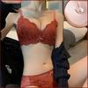 Lace Lingerie Set: Push-up, Wire-Free, Adjustable Support Bra for Small Busts.