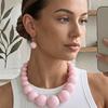 3 pcs/set Exaggerated Jewelry Set Gradient Size Drop Earrings Necklace Earrings Set  Women
