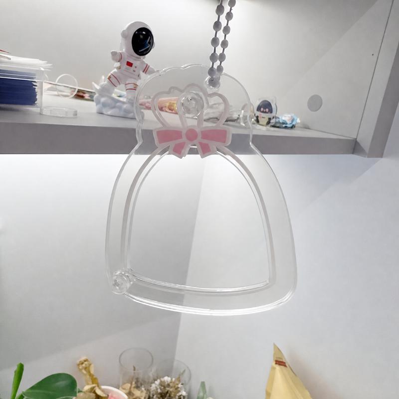 1Pcs Transparent Acrylic Diy Shaker Keychain Bowknot Decor Hanging Pendant For Handmade Craft Decoration