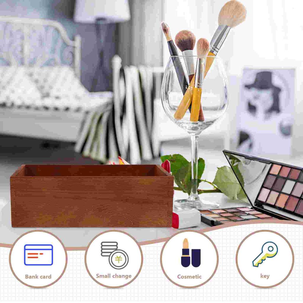 1Pc Wood Storage Crates Handle Small Dyed Box ganization Bins Room Container Natural Crate Boxes Office ganizer Solutions