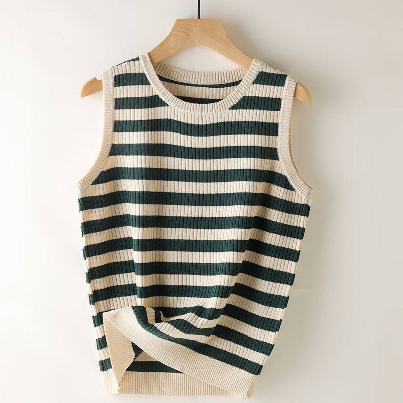 

Cut Label Stripes Fat Sister Outerwear T-shirt Camisole Green XXS