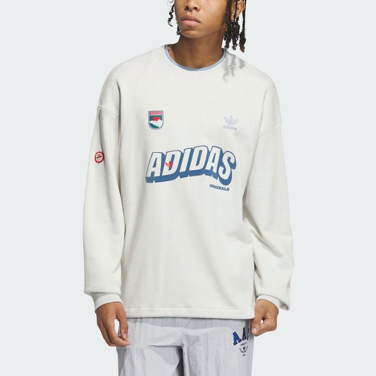 Adidas Originals Sportswear Sweatshirt With Letter Logo Print Men Tops Track-Grey IN0973