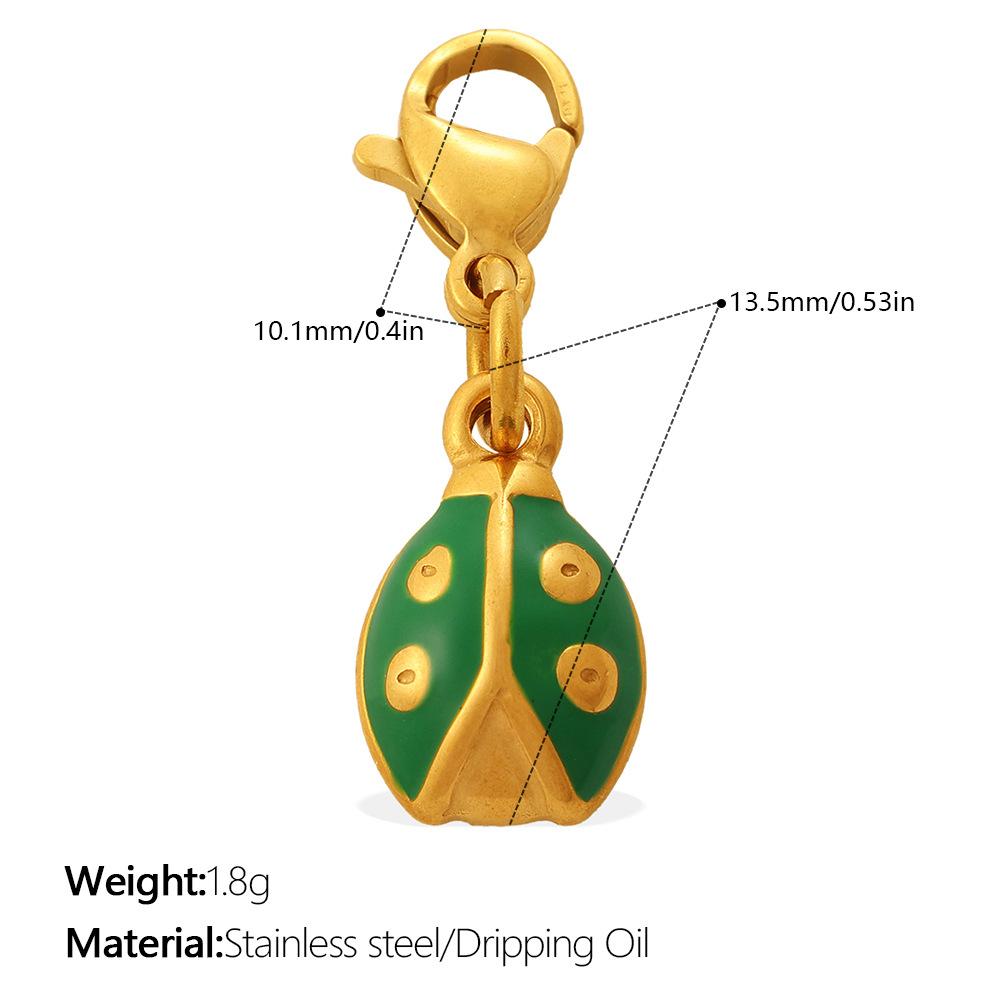 Retro Style Enamel Ladybug Butterfly Insect Series Lobster Buckle Pendant Does Not Fade Diy Accessories