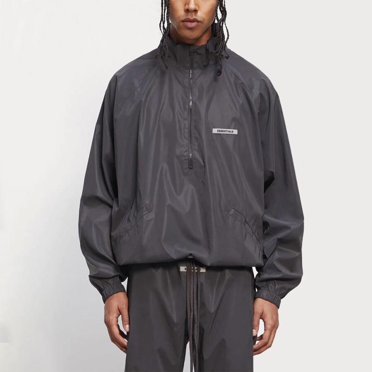 Fear of God Essentials FW20 Reflective Half Zip Track Pullover Black Men's 0202250500024001