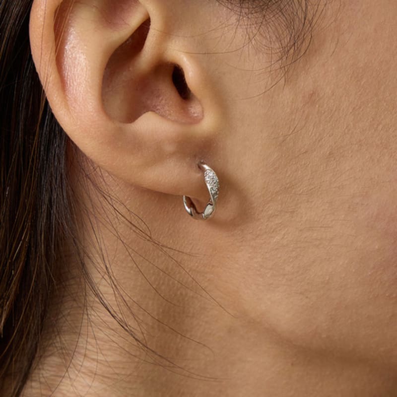 eenie beenie twist pave one-touch earrings ENJ24EW021