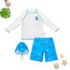 Boys' Sun Protection Two-Piece Swimsuit Set - Long Sleeve, Quick-Dry