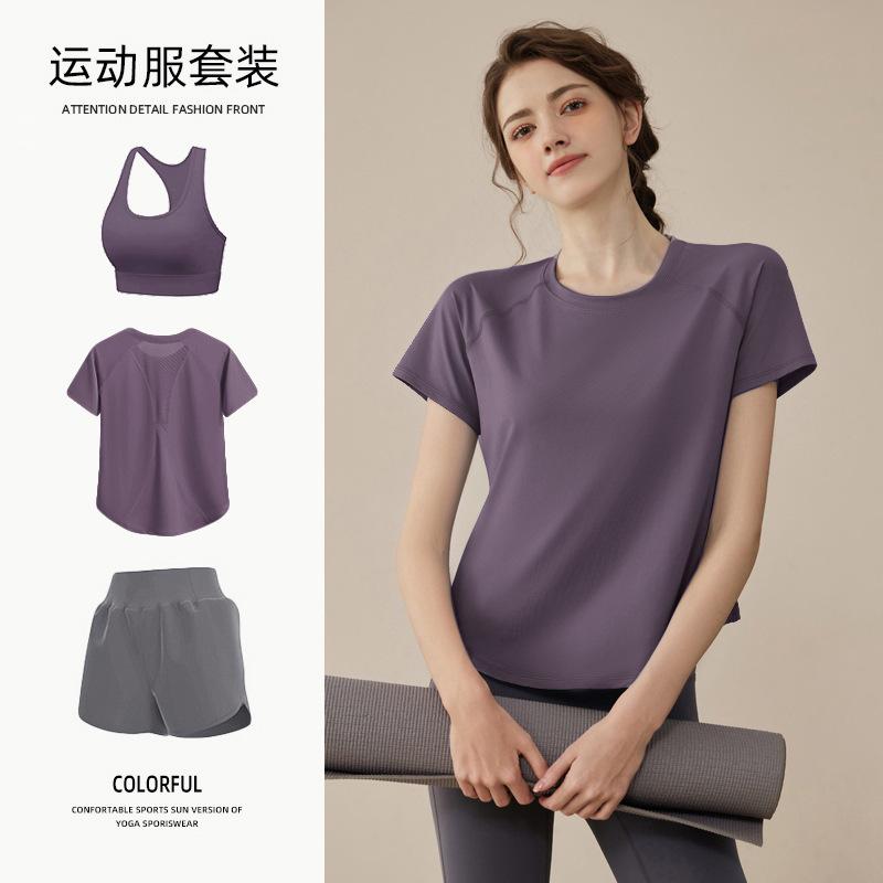 Tennis suit women's short-sleeved training clothes outdoor running quick-drying clothes thin badminton T-shirt fitness clothes