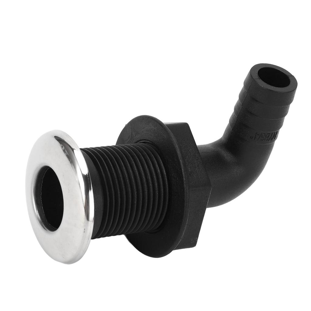 3 4in Thru Hull Fitting Nylon Leakproof High Toughness Thru Hull Hose Connection for Boat Marine 90 Degree Elbow