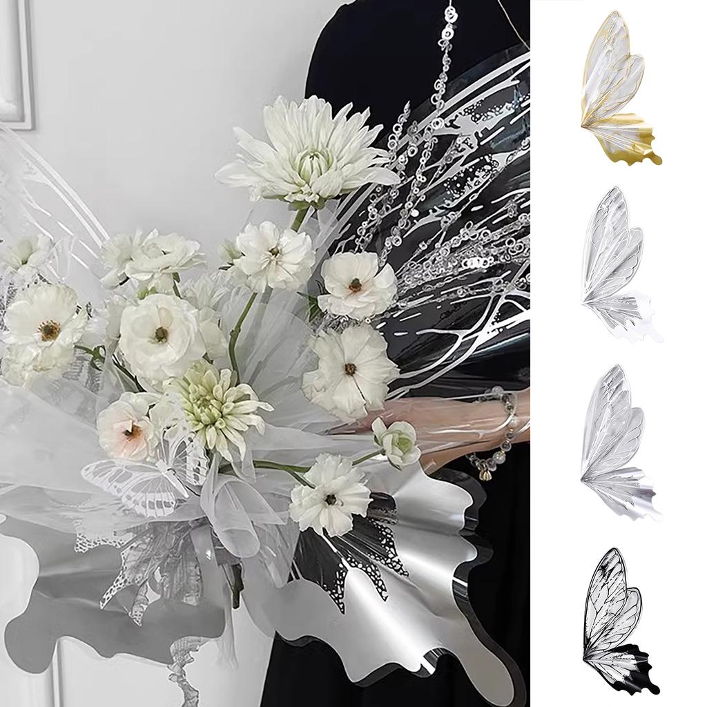 Pack Of 40 Butterfly Pattern Wrapping Paper Sheets Stylish Flowers Packaging Paper Wedding Birthday Party Supplies