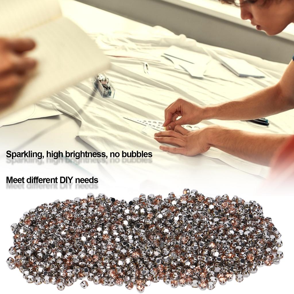 1440pcs Bulk Flatback Steel Back Rhinestones Cute Craft Rhinestones for Jewelry Necklace Bracelet Making