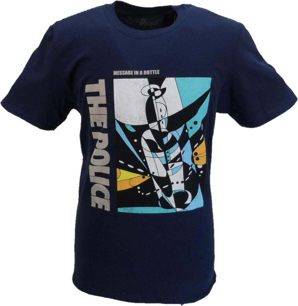 Unisexs Navy Blue Official The Police Message in a Bottle T Shirt T Shirt S