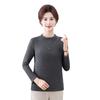Women's Winter Velvet Base Layer Top, Half-High Collar Sweater for Middle-Aged and Elderly