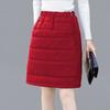 Thickened Down Cotton Skirt Women's Short Skirt Winter Elastic Waist Outer Wear One-piece Pocket Skirt Large Size Hip Skirt
