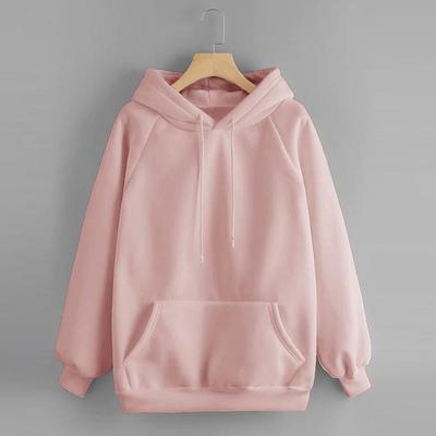 Sudadera con capucha y manga larga con bolsillo para mujer, informal, de color liso