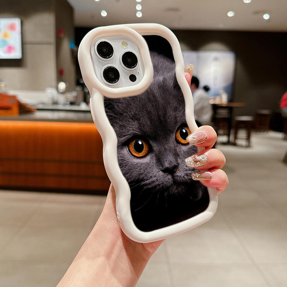 

Чехлы для телефонов LZ3 Black Cat Green Eyes Wave из силикона для Samsung A15 S23 FE S24 Ultra A34 A54 A14 Motorola G32 OnePlus Soft Cover Samsung A04(M13 5G)