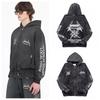 Skull 3D Print Zip-Up Hoodie Men Women Casual Hip Hop Loose Fit Sweatshirt