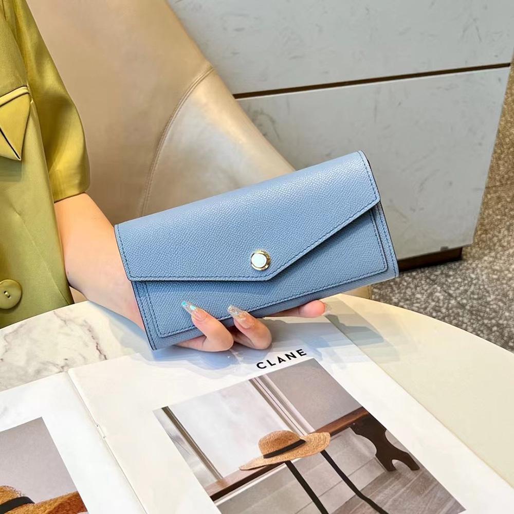 2024, portofel lung texturizat, genți de ambreiaj pentru femei, din piele naturală, cu design de marcă, portofele din piele de vacă în două tonuri pentru poșeta de telefon pentru femei