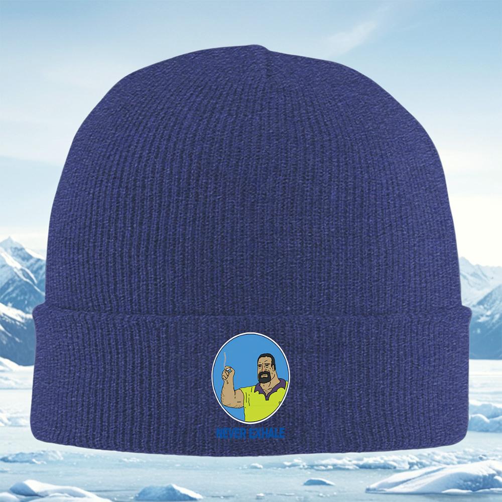 Man holding cigarette and shirt Men Women Unisex Knitted Hat Beanie Pullover Cap Winter Thermal Warm Christmas Outdoor Cycling H