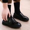 1 Pezzo Spazzola per Scarpe a Doppia Faccia Quick Shine Multifunzionale Lucidatura Pelle Cera Liquida Incolore Lucida Spugna Lucidatrice Scarpa